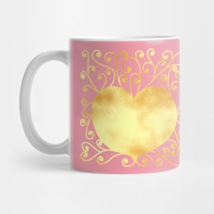 Heart curly gold Mug